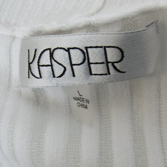 Kasper Women Open Front Flyaway Cardigan Size L - Picture 6 of 6